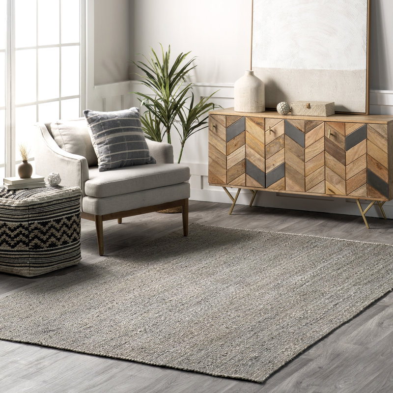 Rigo Hand Woven Farmhouse Jute Area Rug, Rectangle 3' x 5'