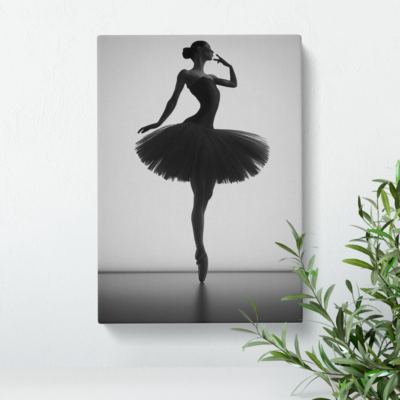 Monochrome Ballerina No.1 - Wrapped Canvas Print, 50cm H x 35cm W x 3cm D, Wrapped Canvas