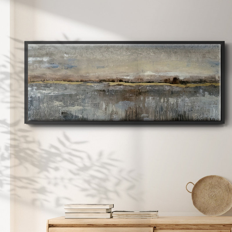 Abstract Marsh- Framed Canvas, 20" H x 50" W