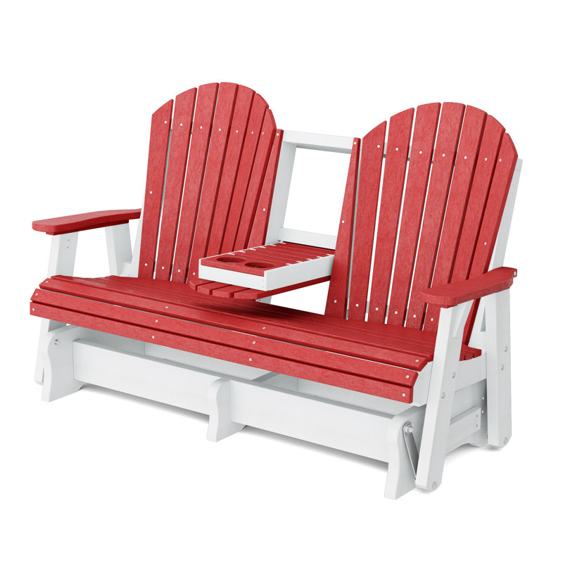 Fauteuil oscillant 5 pi avec console Heritage, Rouge cardinal / blanc