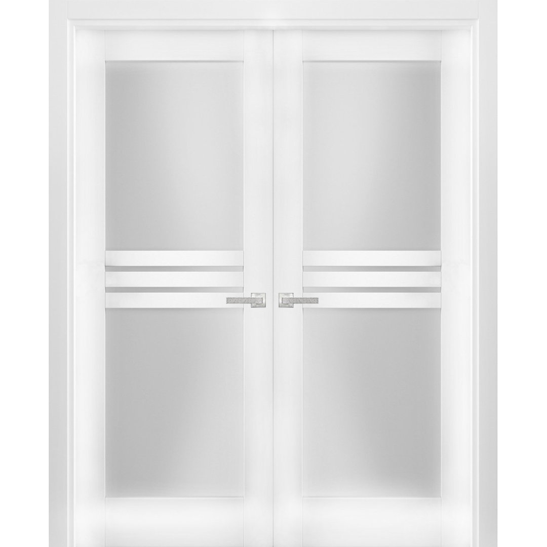 Mela Frosted Glass Standard White Doors VDomDoors