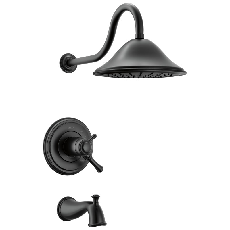 Cassidy Thermostatic Tub And Shower Faucet, Matte Black