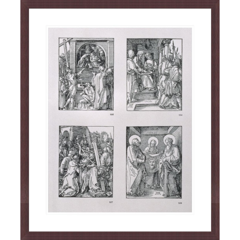 The 'Small Passion' series (clockwise): Ecce Homo Pilate Washing his Hands Christ Bearing the Cross St. Veronica with the Sudarium between SS. Peter and Paul by Albrecht Dürer -Framed Giclee Print