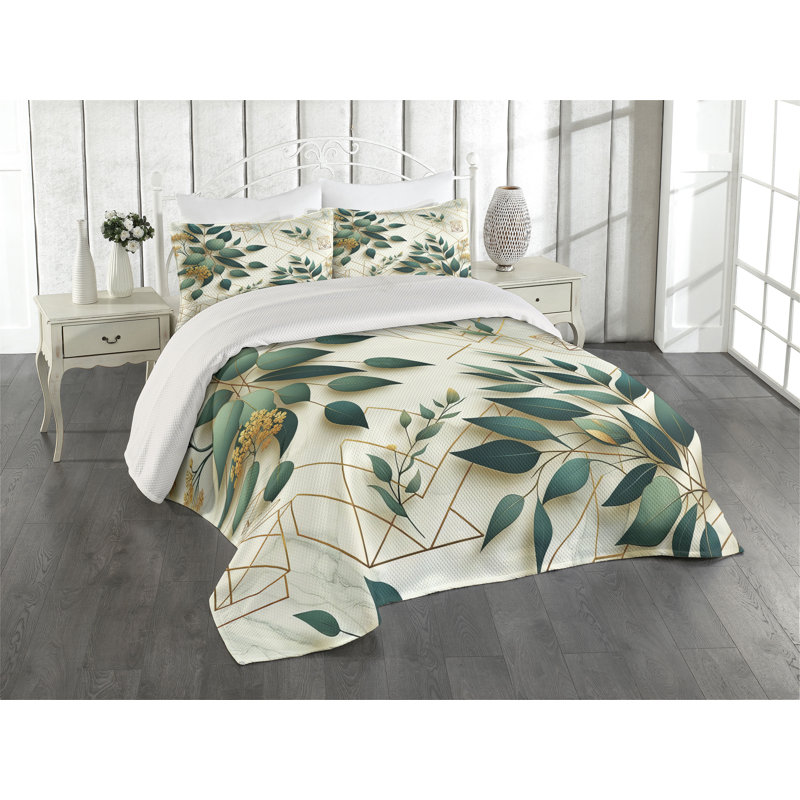 Polyester Floral Coverlet, King Coverlet + 2 Standard Shams