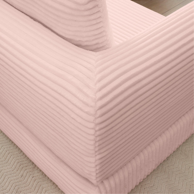 2-In-1 Folding Convertible Sofa Bed, Modern Corduroy Sleeper Couch With 2*Pillows, Futon Modular Upholstered Boneless Sofa With Pull-Out Bed,Folding Floor Modular Couch For Living Room