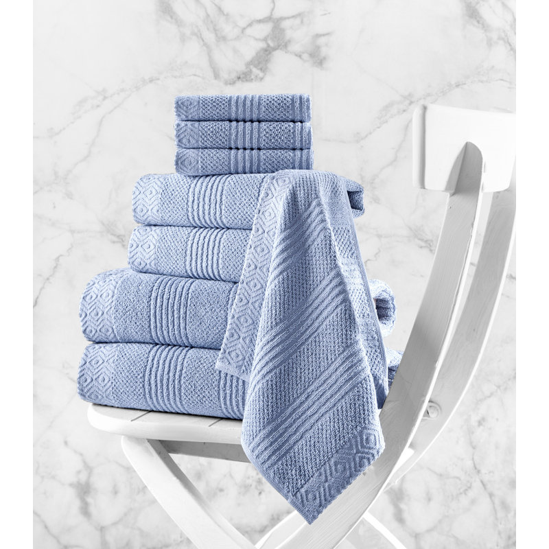 Ensemble de 6 serviettes en coton Minbota, Bleu