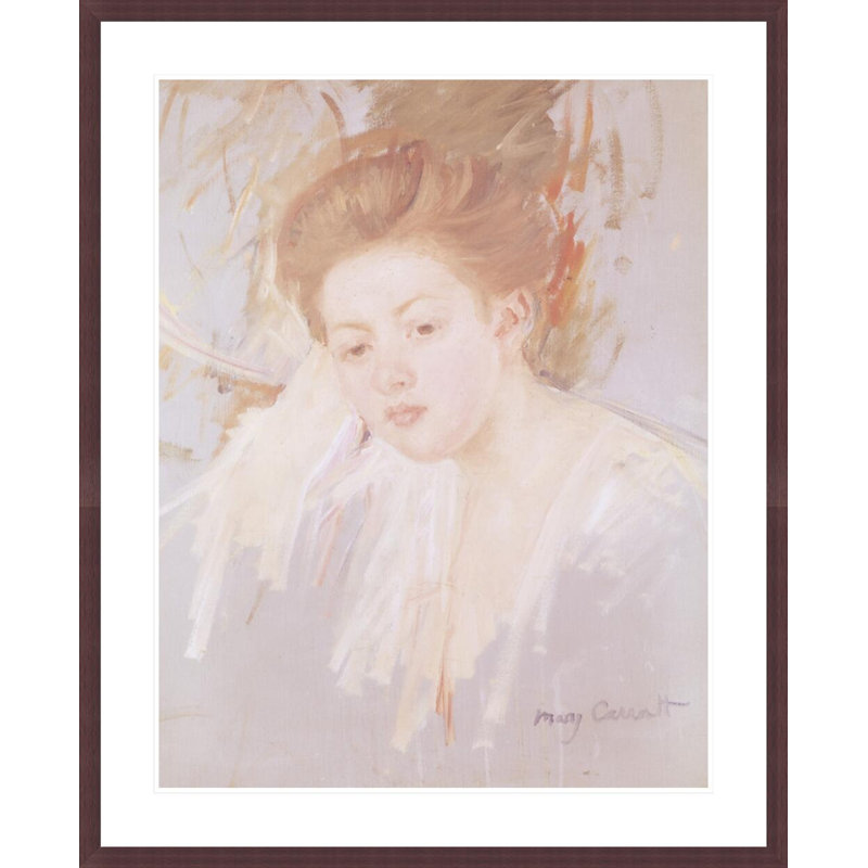 Head of a Young Girl (pastel on paper) by Mary Cassatt -Framed Giclee Print, H 41,08 po x l 33,5 po