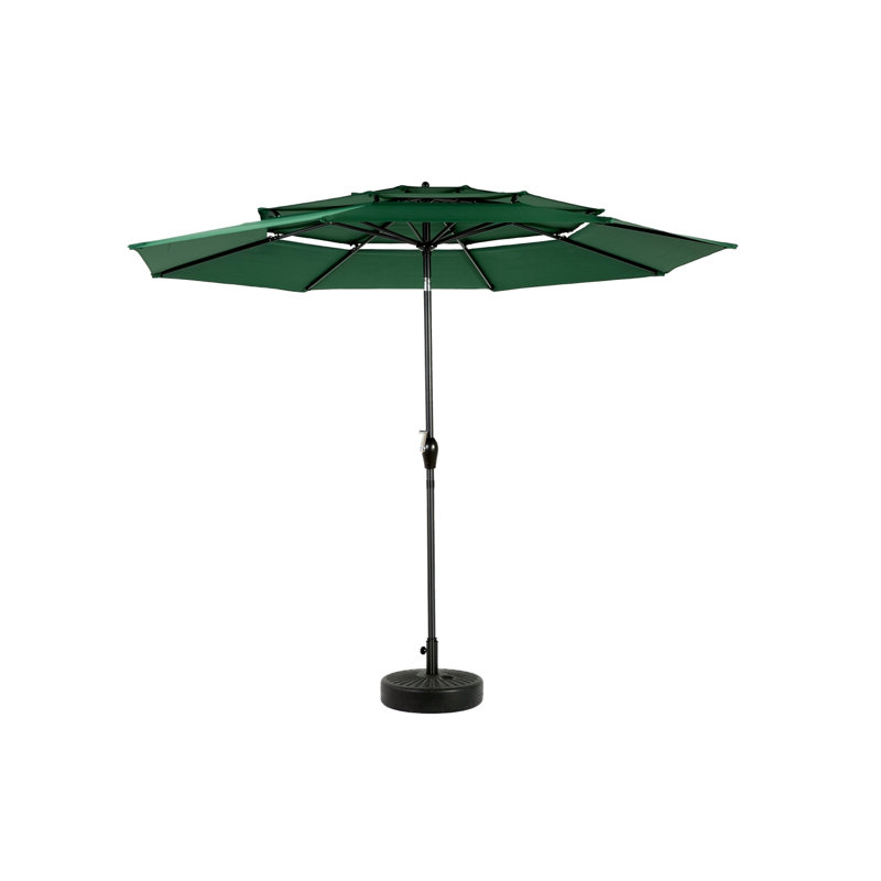 Parasol de patio à 9 niveaux à inclinaison automatique 9 pi - Parasol de terrasse de table de marché (base non incluse)