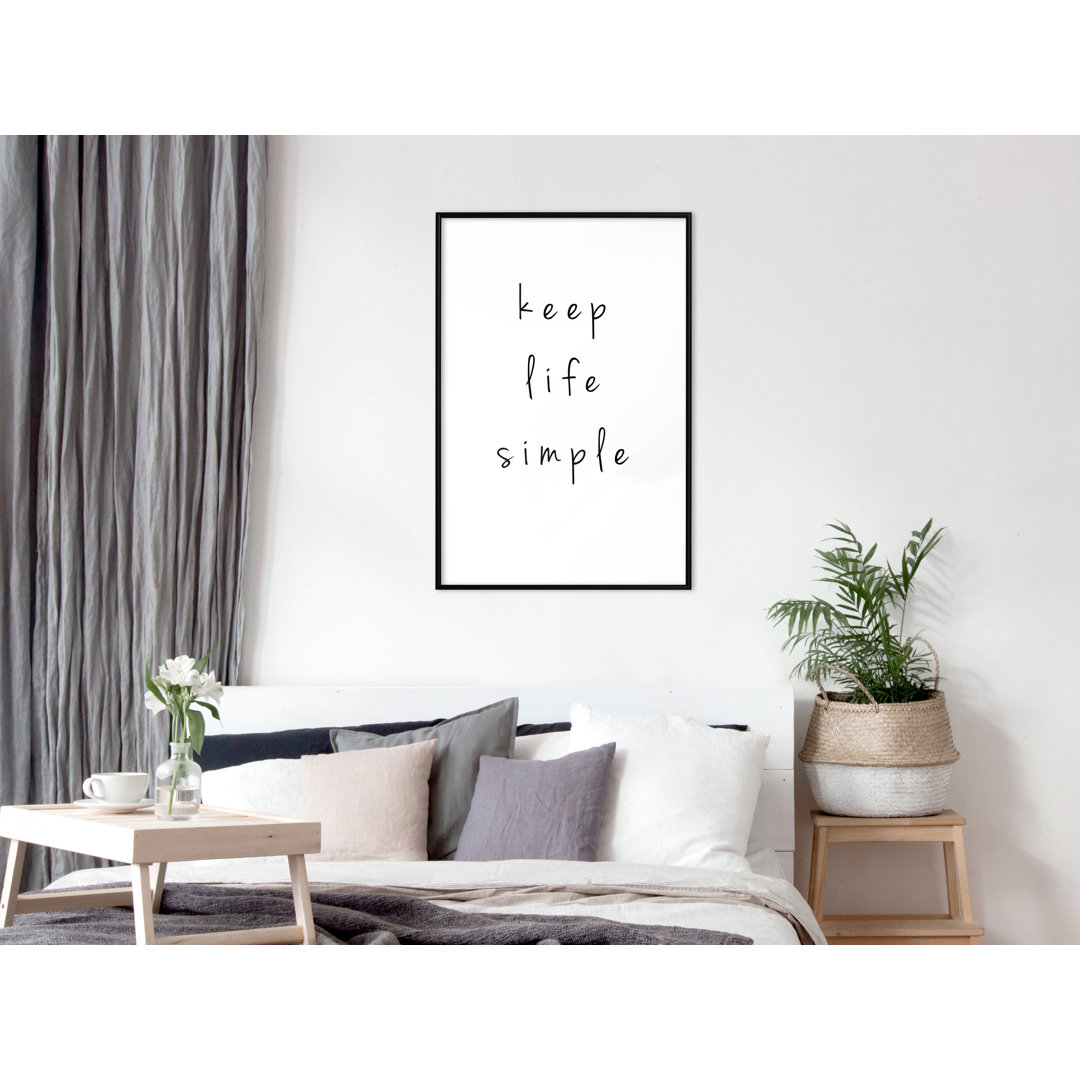 Gerahmtes Poster Simple Life