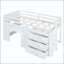 Lit mezzanine simple avec armoire de rangement et tablettes-148623183