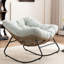 Chaise d'appoint berçante rembourrée Chenille-1979175381