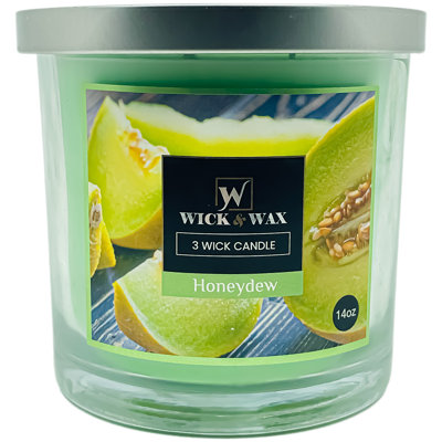 Honeydew Scented Jar Candle (3-wick) - 14oz