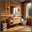Meuble-lavabo mural avec 2 portes et tablettes de rangement latérales-1381888215
