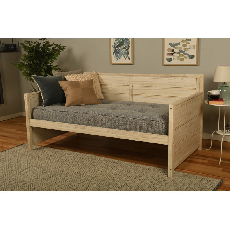 Braunste Twin MDF Wood Daybed with Mattress, Taxi Seaport