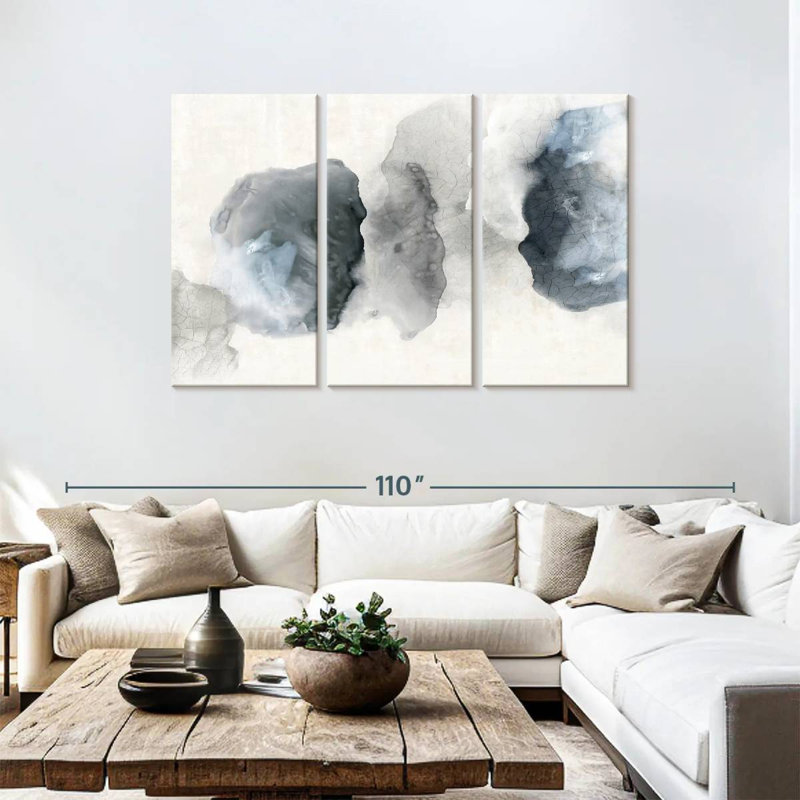 Avery Crackled Blue Rocks, 48" H x 74" W