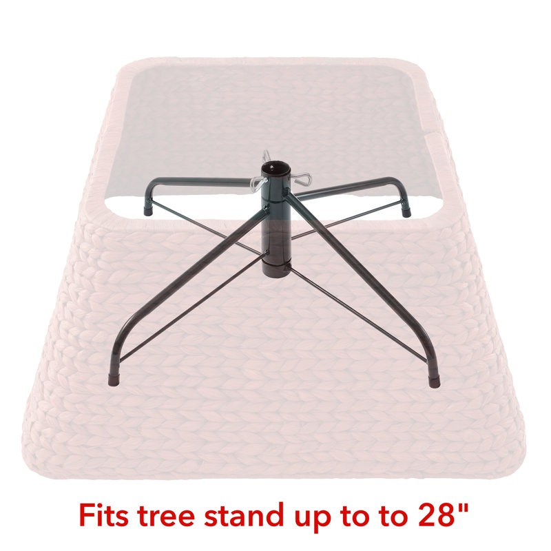 Arbre de Noël 22 po avec jacinthe d'eau - base carrée - rouge, Rouge