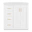 Meuble-lavabo sur pied 36 po avec lavabo en céramique, armoire de rangement moderne à 3 tiroirs et 2 portes-1231780291