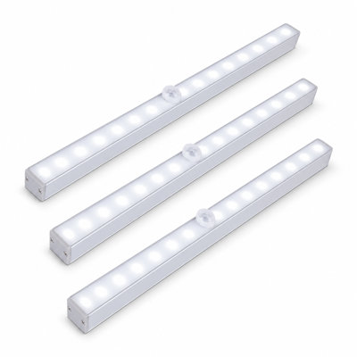 Barre lumineuse sous-armoire 3 piles avec capteur de mouvement 3 pièces 12 po