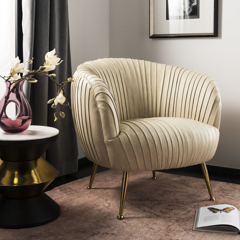 Fauteuil demi-tonneau ottillia, Crème