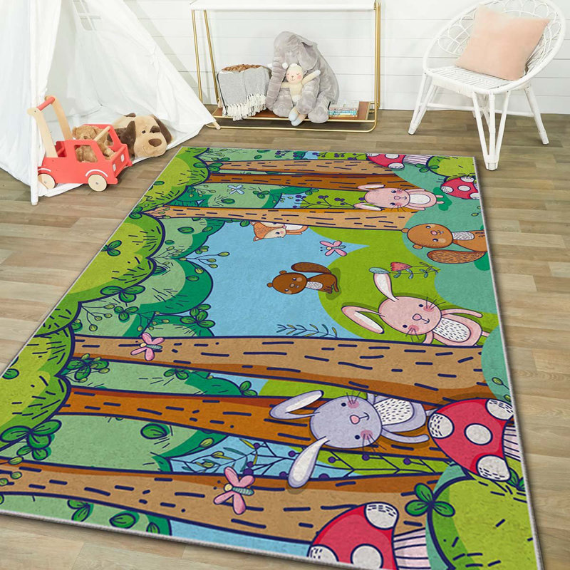 Luxurious Area Rug, 4.6 x 7.2 ft, 100% Polyester, 740 g/m² | Non-Slip Felt Dot Underside, Laminated Sponge for Comfort, Antibacterial & Easy to Clean | Stylish Velvet Fabric with Digital Print, Machine Washable