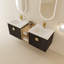 Meuble-lavabo à fermeture en douceur de 60 pouces avec lavabo et petites tablettes de rangement-1476564270