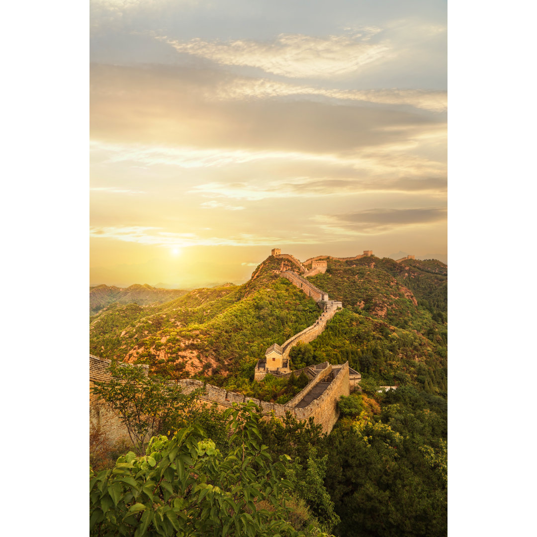 Große Mauer in China von JeffHu - Leinwandbild