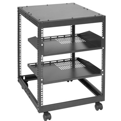12U Server Rack With 23''-40'' Adjustable Depth, , Strong Load Capacity, Comes User Manual Open Frame Network 4 Post Design, For Mobility, Holds Router And Modem