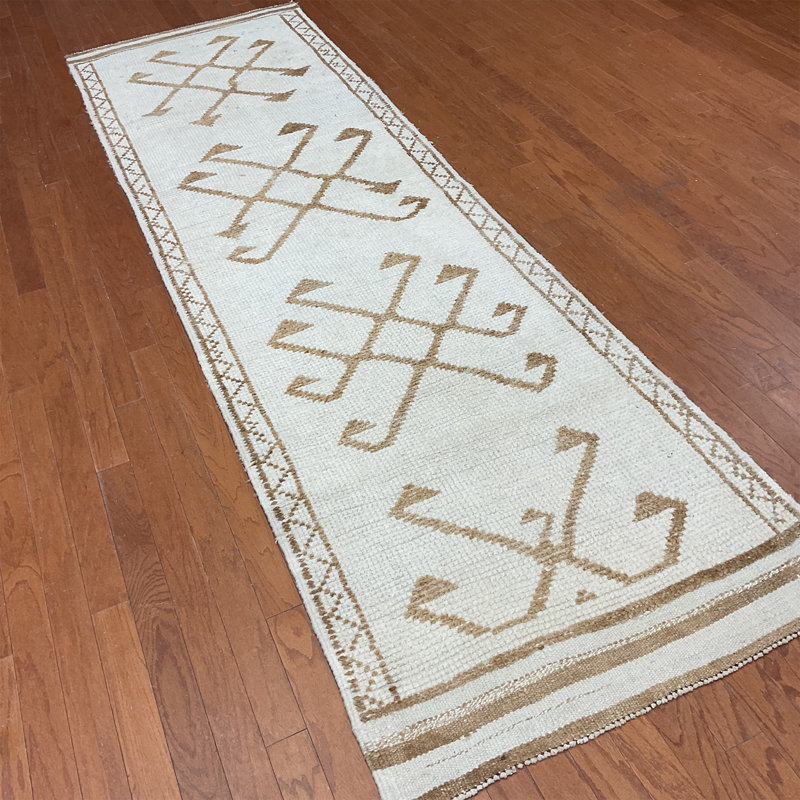  Handmade Turkish Oushak Wool Runner
