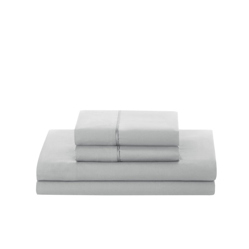 Microfiber - Set of 3, Silver, Queen Sheet Set with 2 Pillowcases