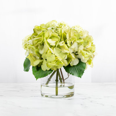 Silk Hydrangea Centerpiece Arrangement in Vase