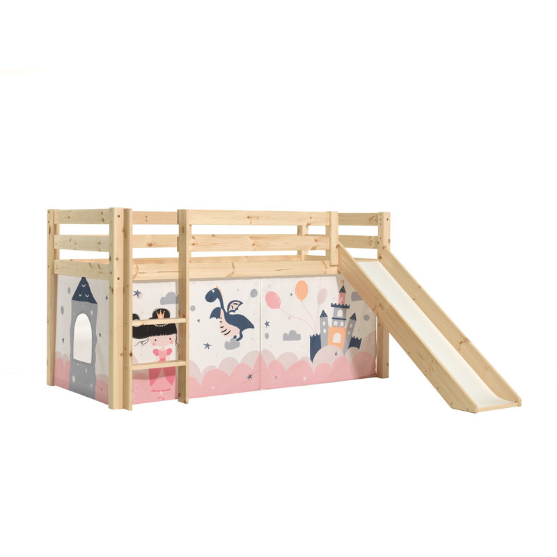 Pino European Single (90 x 200cm) Mid Sleeper Loft Bed Bed by Vipack, Oak
