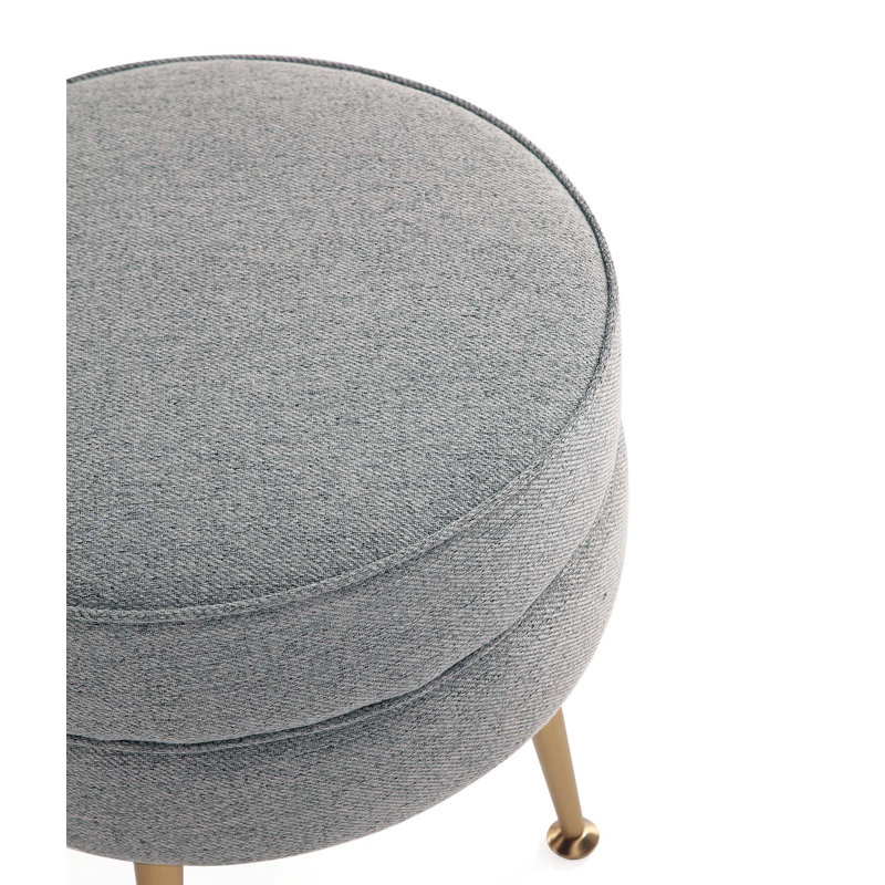 Repose-pieds rembourré | Tissu gris et bois massif | Idée de cadeau, Gris