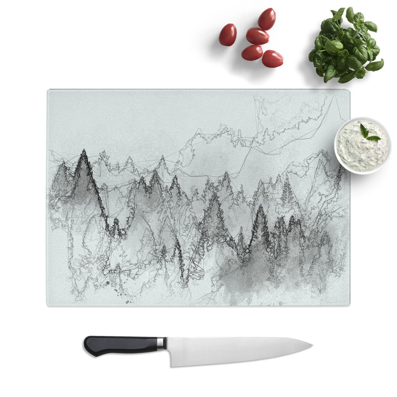 The Misty Forest Sketch Chopping Board, 20cm W x 28.5cm L