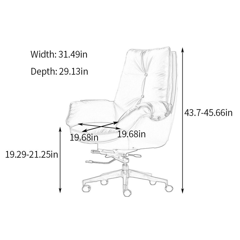 Rotating Office Chair With Adjustable Height Task Chair, Gray