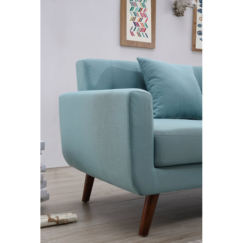 Barnet Upholstered Sectional, Eton Blue Polyester Blend, Left Hand Facing