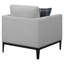 Chaise à dossier coussiné gris clair