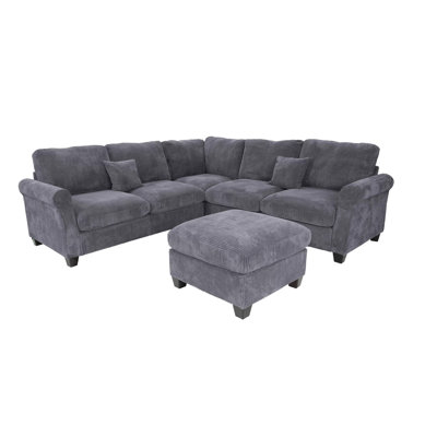 Kettering 4-piece Sectional In Dark Gray Upholstery