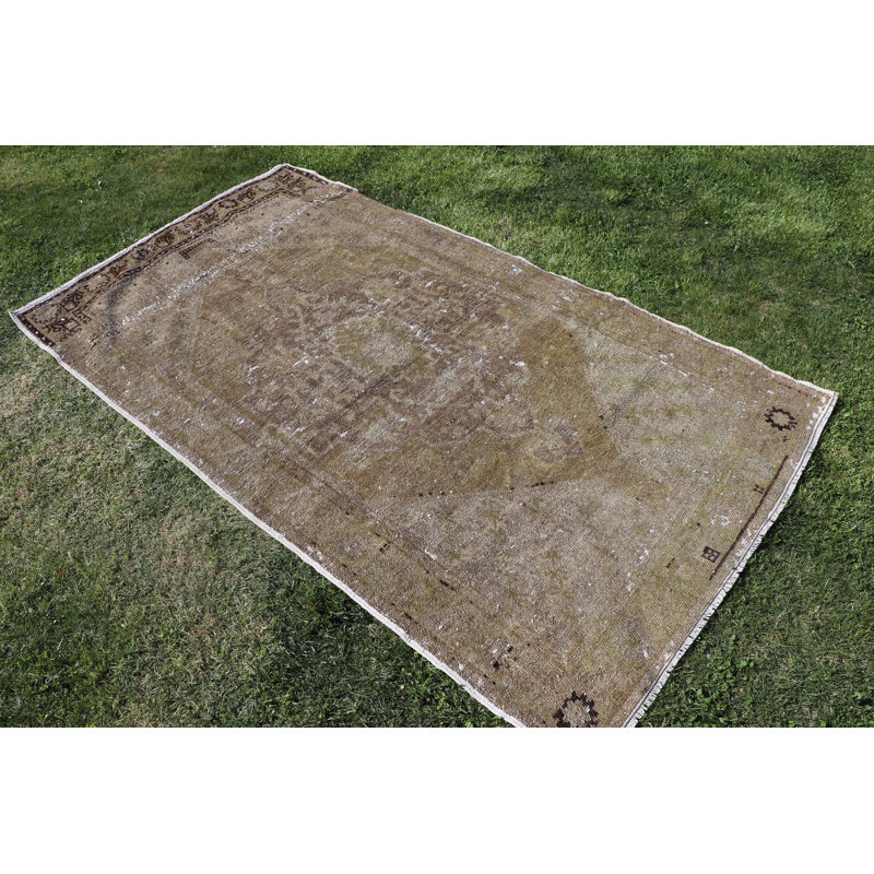 Tapis turc rétro vert vif pour chambre à coucher et cuisine - style bohème