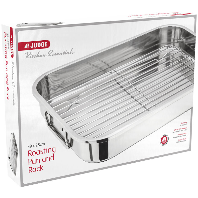 Judge Speciality Cookware, 39 x 28 x 7cm Roasting Pan with Rack