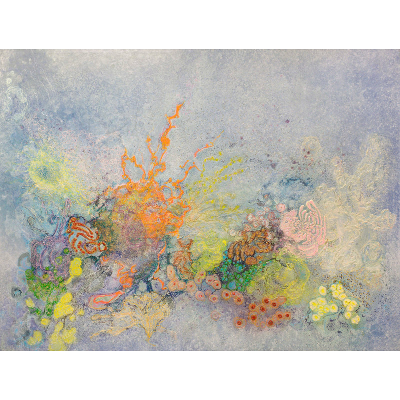 An An Octopus 'Garden - peinture sur toile tendue, H 60 po x l 60 po