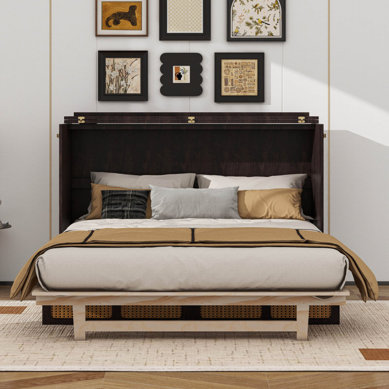 Armoire-lit escamotable avec grand tiroir et lit escamotable Murphy, Grand, Espresso