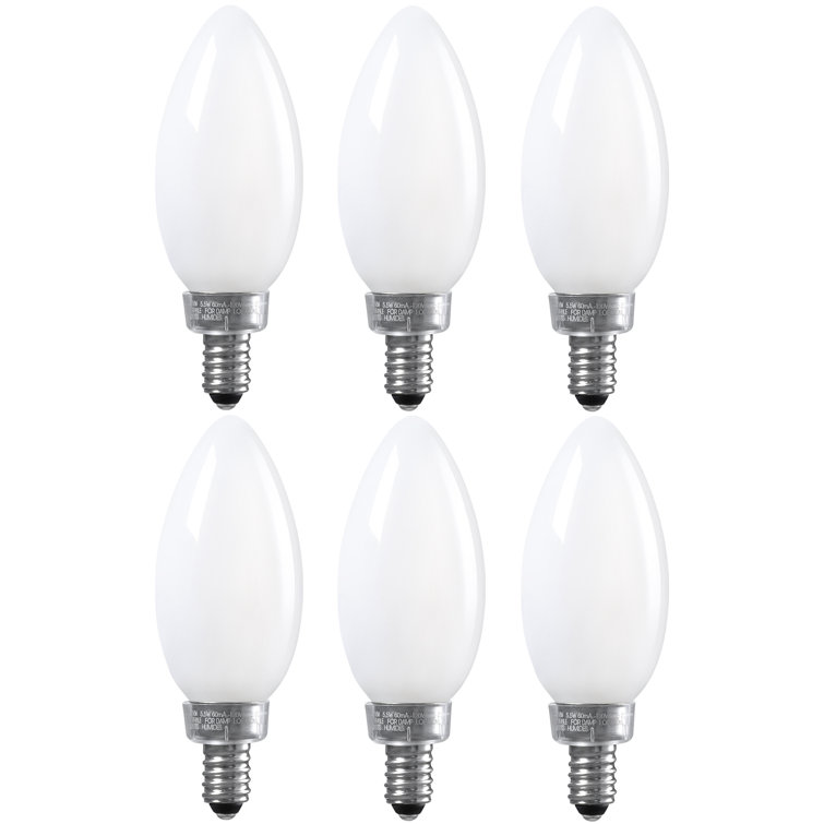 5.5 W (60W Equivalent), C11 LED, Dimmable Light Bulb, E12/Candelabra Base 2700K Soft White, Milky White