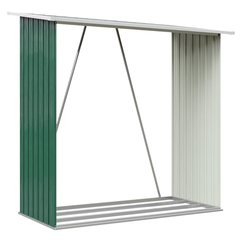 164cm W x 83cm D Metal Log Store, Green