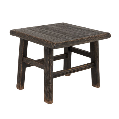 Table d'appoint en bois d'orme récupéré Fostoria, noir