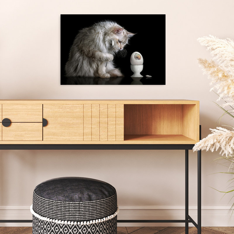 Reproduction d'art mural chat, H 16 po x l 24 po