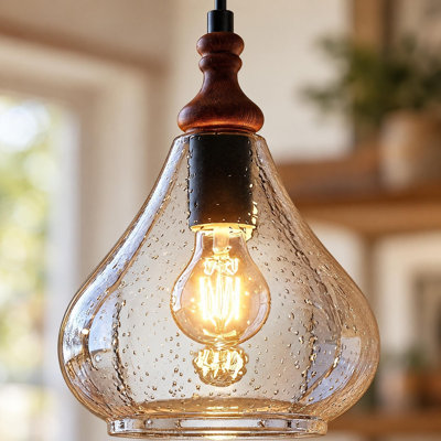 Luminaires suspendus à abat-jour en verre grainé pour chambre à coucher, café, salle à manger, cuisine, salon