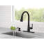 Robinet de cuisine noir mat Boyd avec douchette rétractable et distributeur de savon, robinet d'évier de cuisine monotrou moderne, poignée simple, noir mat-94791900