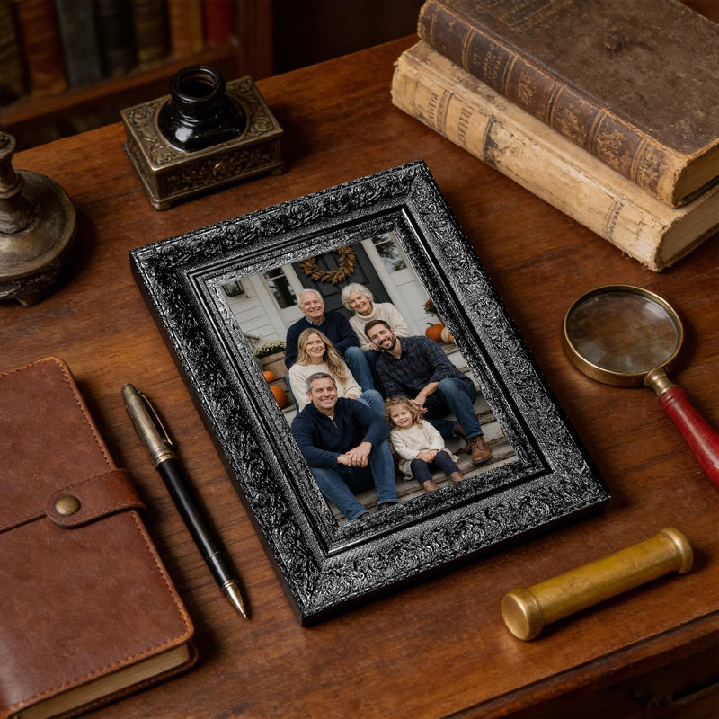 Cadre photo traditionnel 3 pièces 5 "x 7" noir pour décoration de chambre à coucher, Noir, 3, 5" x 7"
