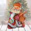 Derevo Mini Violin Santa Figurine