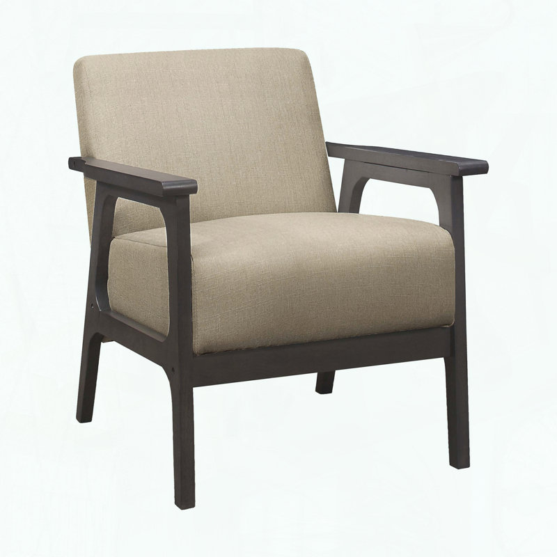 Chaise d'appoint profilée avec cadre gris antique, Marron clair